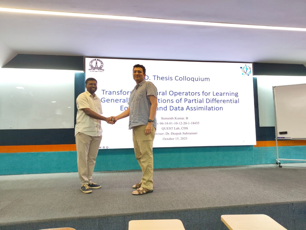 Sumanth Boya's PhD colloquium, October 2025.